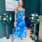 Aideen Detailed Midi Dress Geo Blue