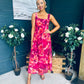 Aideen Detailed Midi Dress Floral Ruby