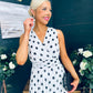 Michelle Banded Midi Dress Polka White