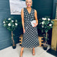 Michelle Banded Midi Dress Polka Khaki