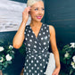 Michelle Banded Midi Dress Polka Khaki