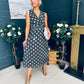 Michelle Banded Midi Dress Polka Khaki