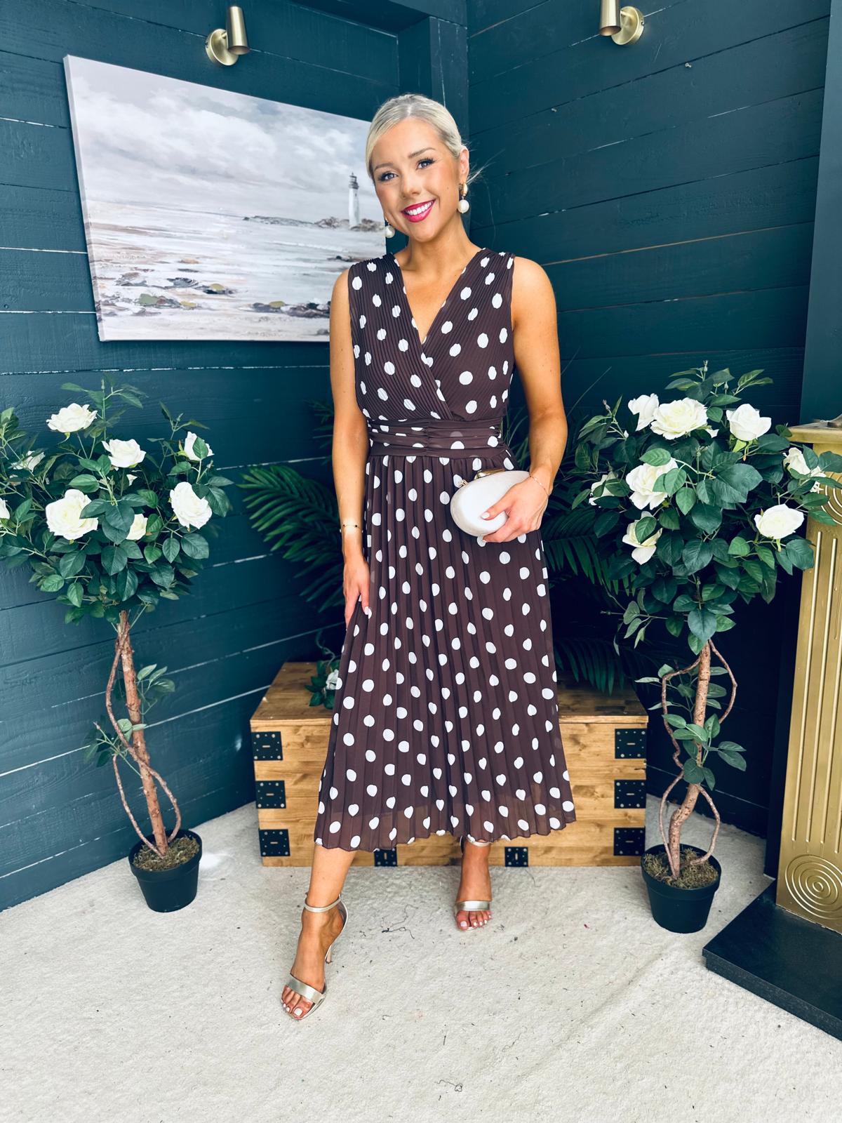 Michelle Banded Midi Dress Polka Coco