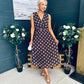 Michelle Banded Midi Dress Polka Coco