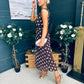 Michelle Banded Midi Dress Polka Coco