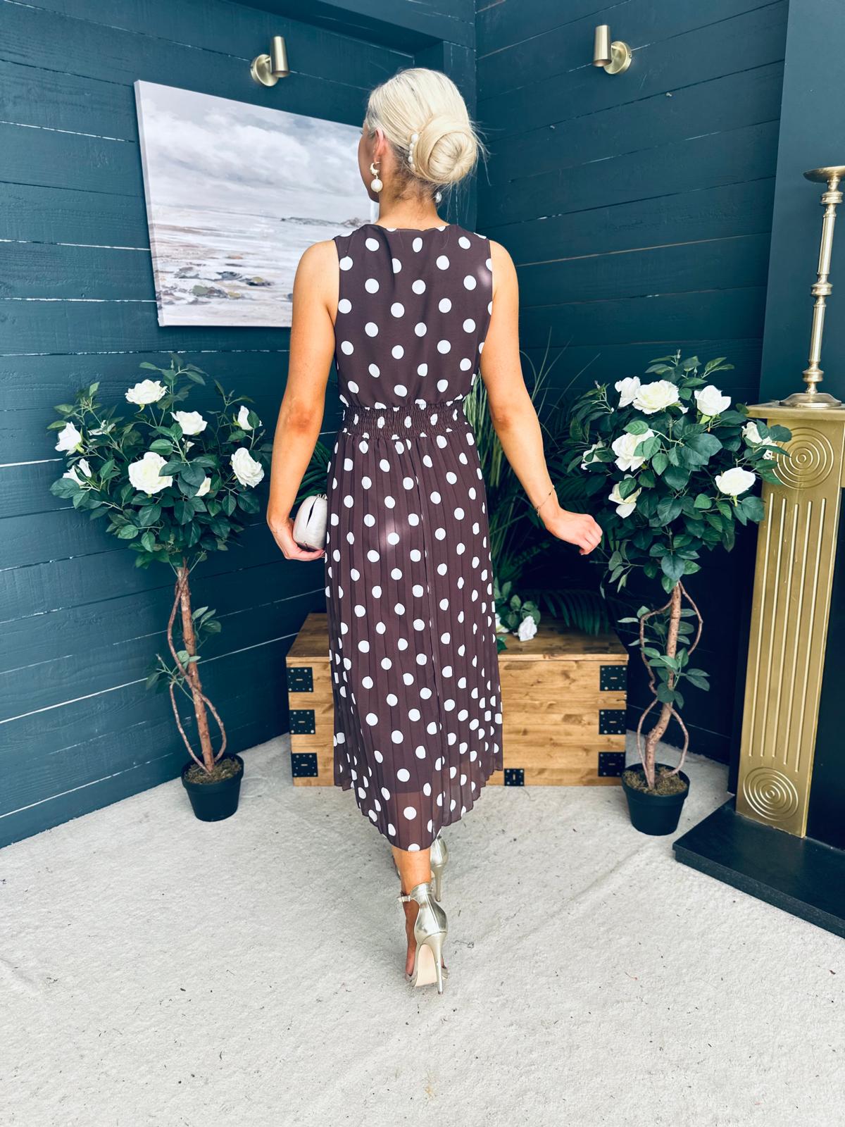 Michelle Banded Midi Dress Polka Coco