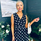 Michelle Banded Midi Dress Polka Black
