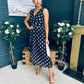 Michelle Banded Midi Dress Polka Black