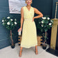 Michelle Banded Midi Dress Polka Yellow