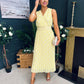 Michelle Banded Midi Dress Polka Yellow