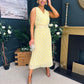 Michelle Banded Midi Dress Polka Yellow