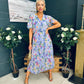 Leanne Pleated Midi Dress Floral Lilac