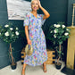 Leanne Pleated Midi Dress Floral Lilac