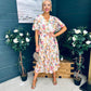Leanne Pleated Midi Dress Floral Cream
