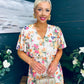 Leanne Pleated Midi Dress Floral Cream