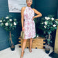 Jessy Pleated Mini Dress Floral Blush