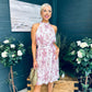 Jessy Pleated Mini Dress Floral Blush