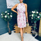 Jessy Pleated Mini Dress Floral Blush