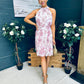 Jessy Pleated Mini Dress Floral Blush
