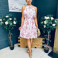 Jessy Pleated Mini Dress Floral Blush