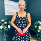 Tracey Detailed Midi Dress Polka Black