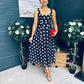 Tracey Detailed Midi Dress Polka Black