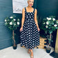 Tracey Detailed Midi Dress Polka Black