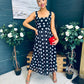 Tracey Detailed Midi Dress Polka Black