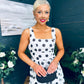 Tracey Detailed Midi Dress Polka Black / White