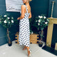 Tracey Detailed Midi Dress Polka Black / White