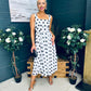 Tracey Detailed Midi Dress Polka Black / White