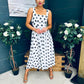 Tracey Detailed Midi Dress Polka Black / White