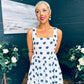 Tracey Detailed Midi Dress Polka Navy / White
