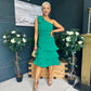 Casey Layered Detailed Occasion Dress Green