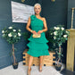Casey Layered Detailed Occasion Dress Green