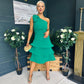 Casey Layered Detailed Occasion Dress Green