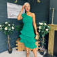Casey Layered Detailed Occasion Dress Green