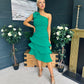 Casey Layered Detailed Occasion Dress Green