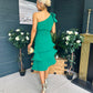 Casey Layered Detailed Occasion Dress Green