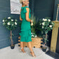 Casey Layered Detailed Occasion Dress Green