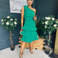 Casey Layered Detailed Occasion Dress Green