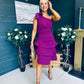 Casey Layered Detailed Occasion Dress Berry