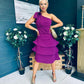 Casey Layered Detailed Occasion Dress Berry