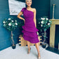 Casey Layered Detailed Occasion Dress Berry