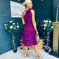Casey Layered Detailed Occasion Dress Berry