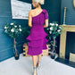 Casey Layered Detailed Occasion Dress Berry
