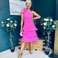 Casey Layered Detailed Occasion Dress Pink