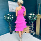 Casey Layered Detailed Occasion Dress Pink