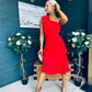 Casey Layered Detailed Occasion Dress Red