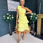 Casey Layered Detailed Occasion Dress Yellow